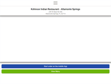 Tablet Screenshot of kohinoorindian.com